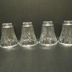 GLOBAL WINDS 4 Replacement Ceiling Fan Globes Shades Clear Glass Trumpet Style